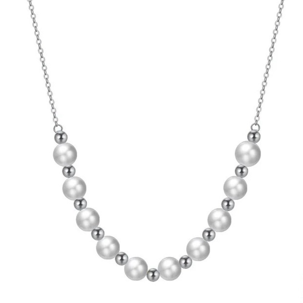 $129 NEW - .925 Sterling Silver Freshwater Pearl Beaded Necklace